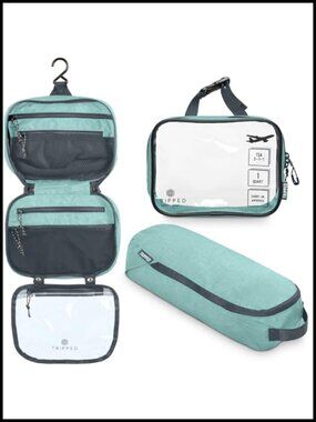3-Piece Travel Toiletry Bag Set Hanging TSA 311 Liquids Bag Nylon